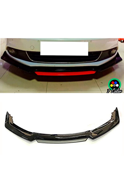 MKG Otomotiv Vw Jetta MK5 Gri Renkli Şeritli Dilli Ön Lip 4 Prç Parlak Siyah ...
