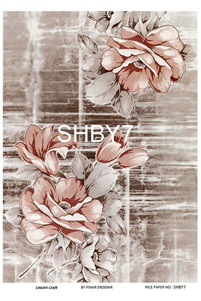 LİNEART Shby7 Shabby Chic, Çiçekler, Güller Pirinç Dekopaj 30x42