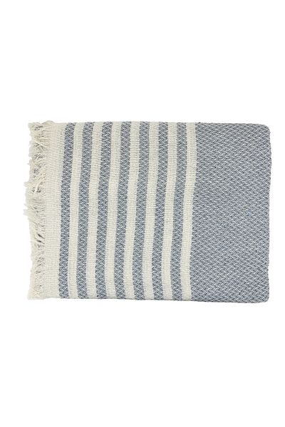 sethome collection KNITTED PATTERNED FRINGED SINGLE PIQUE 170X200