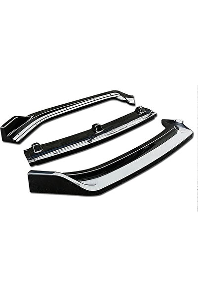 MKG Otomotiv Fiesta Mk6 Ön Lip Parlak Siyah 3 Prç Kulaklı Kırılmaya Dayanıklı ABS