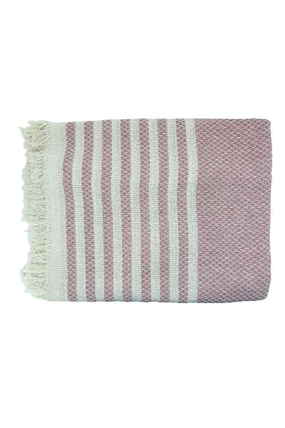 sethome collection KNITTED PATTERNED FRINGED SINGLE PUFF 170X210