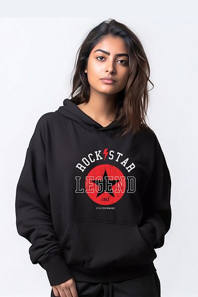 ADA BEBEK ÇOCUK Дамски суитшърт с качулка Rockstar Legend
