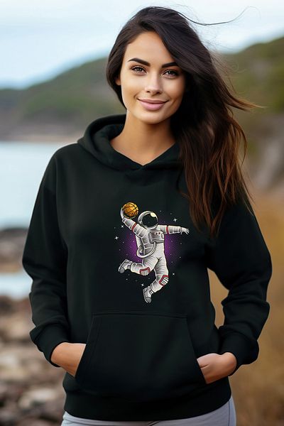ADA BEBEK ÇOCUK Дамски суитшърт с качулка Cotton Spiker Astronaut