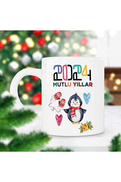 ART HEDİYE 2024 عيد ميلاد سعيد البطريق القلب هدية عيد الميلاد كوب مطبوع