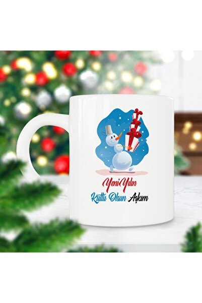 ART HEDİYE كوب مطبوع عليه هدية عيد الميلاد Happy New Year's Love لعام 2024