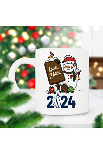 ART HEDİYE 2024 عيد ميلاد سعيد ثلج علامة هدية عيد الميلاد كوب مطبوع