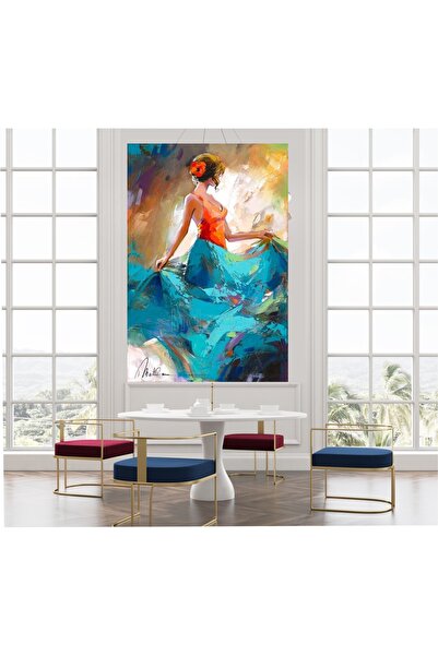 HDART Soyut Modern Dansçı Dans Eden Kadın Duvar Dekoru Kanvas Tablo Tablosu Tabloları