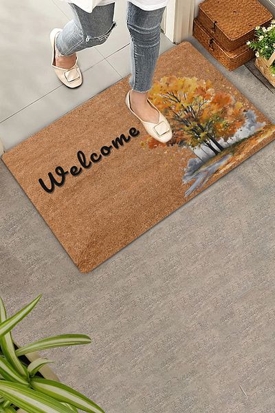 Valerine Life Autumn Plane Tree Welcome Door Mat 45x70cm