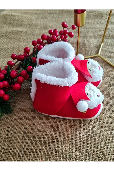CemBebe New Year Christmas New Year Rattle Slippers Baby Santa Home Shoes for Babies