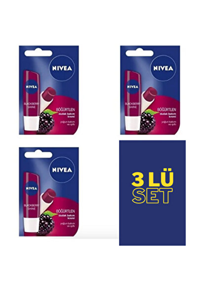 NIVEA Lıp Dudak Kremi Böğürtlen 3'lü Set