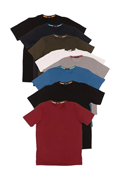 nacar çarşı Pachet de tricou din 8 piese pentru bărbați, tricou cu mânecă scu...