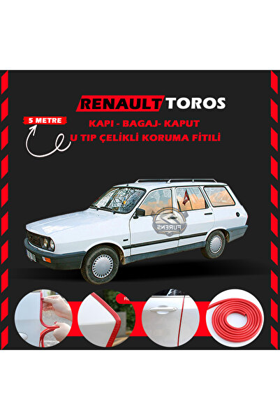 STS Oto Aksesuar Renault Toros Oto Araç Kapı Koruma Fitili 5metre Parlak Kırmızı Renk