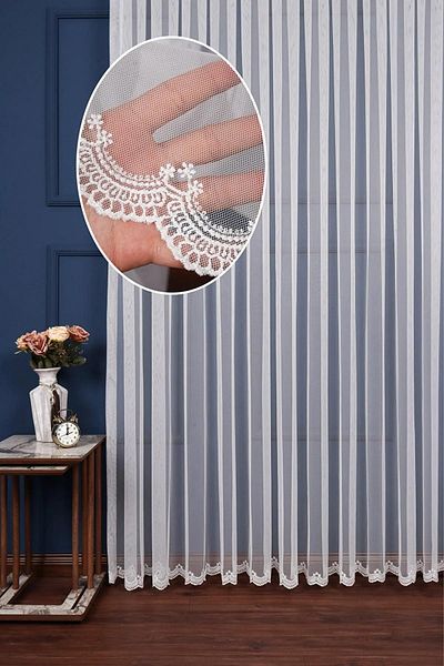 VANESSA PERDE Grek Floor Skirt Pattern Tulle Living Room And Bedroom Tulle Curtain Modern Don't Want Ironing 1/3 Close Pleated Sports