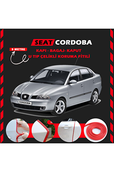 STS Oto Aksesuar Seat Cordoba Oto Araç Kapı Koruma Fitili 5metre Parlak Kırmı...