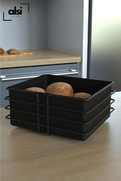ALSİ HOME Luxury Stainless Square Bread Basket