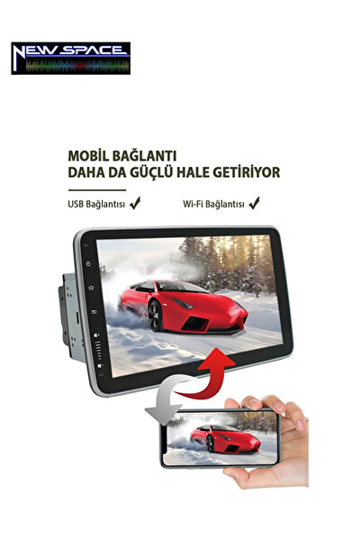NEW SPACE AUDIO 360-cm 360 Derece Dönebilen Androıd Ekran-4çk-carplay-2 32-rds-ıps-her Model Araca Uygun