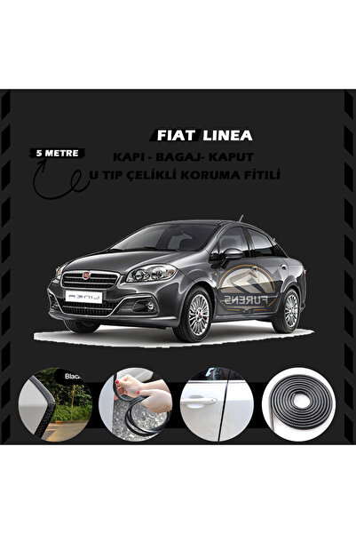 STS Oto Aksesuar Fiat Linea Oto Araç Kapı Koruma Fitili 5metre Parlak Siyah Renk