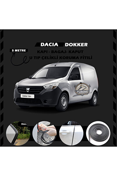 STS Oto Aksesuar Dacia Dokker Oto Araç Kapı Koruma Fitili 5metre Parlak Siyah...