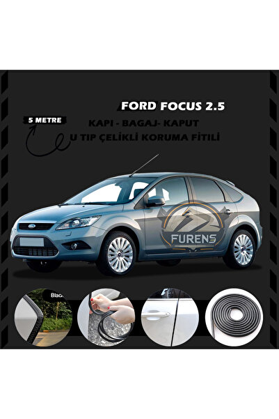 STS Oto Aksesuar Ford Focus 2.5 Oto Araç Kapı Koruma Fitili 5metre Parlak Siy...