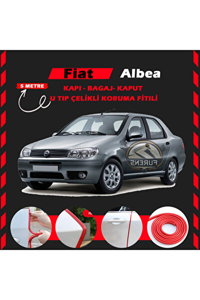 STS Oto Aksesuar Fiat Albea Oto Araç Kapı Koruma Fitili 5metre Parlak Kırmızı...