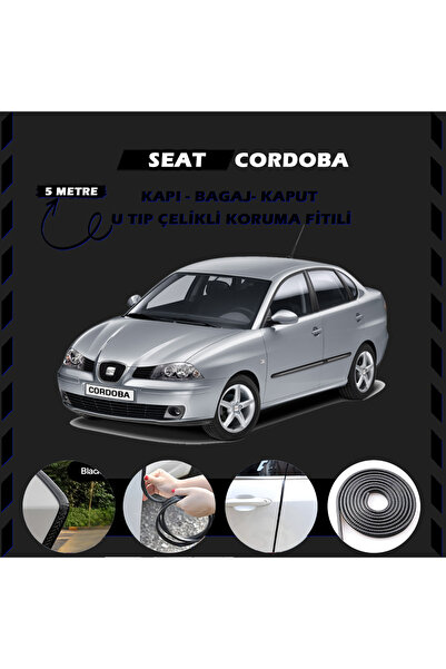 STS Oto Aksesuar Seat Cordoba Oto Araç Kapı Koruma Fitili 5metre Parlak Siyah...