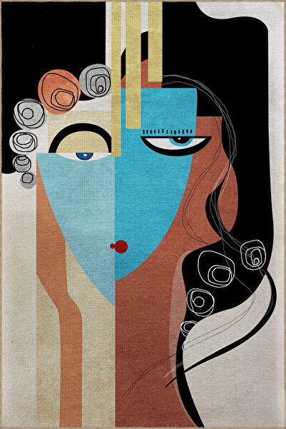 Rugs Modern Halı Covor decorativ modern cu model de ochi, design de portret f...