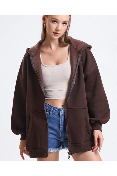 OLCMODA Unisex 3 Thread Raised Sweatshirt and Zippered Cardigan