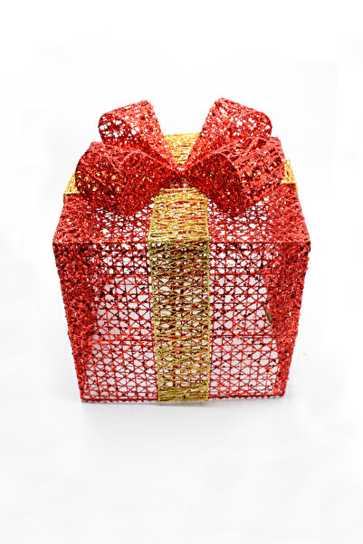 Waldern Πακέτο δώρου Πρωτοχρονιάτικο Πεύκο Μικρό Μέγεθος Κόκκινο-χρυσό 16*16*16 εκ.