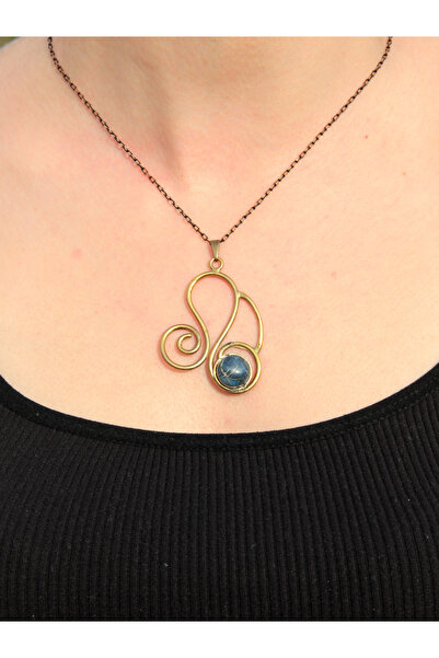 esha قلادة نسائية مستديرة من حجر اللازورد الطبيعي بحجم 45 سم