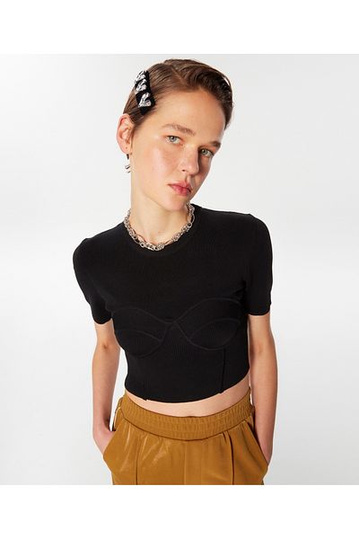 Twist Bustier Look Crop Knitwear