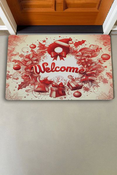 Valerine Life Red Christmas Door Ornament Themed Welcome Door Mat 45x70cm
