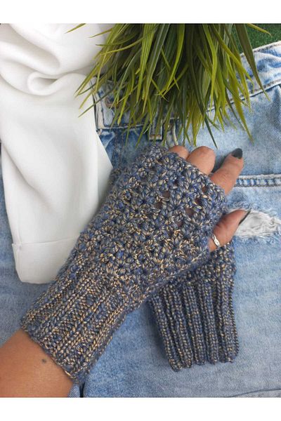 ZeynDesign Trendy Metallic Fingerless Gloves