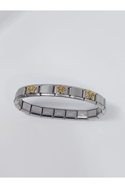 RoseCo00 3 Charmlı Çelik İtalyan Charm Bileklik