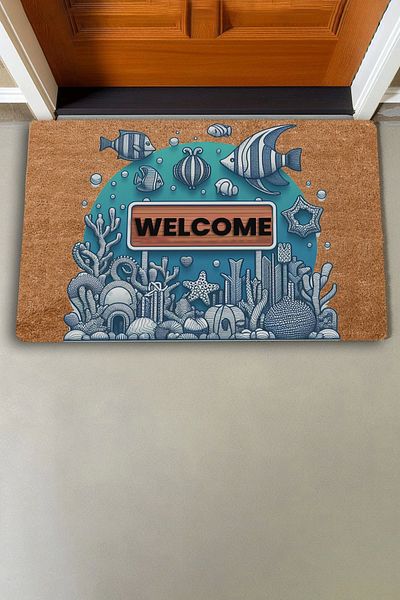 Valerine Life Angel Fish and Sea Plants Welcome Door Mat 45x70cm