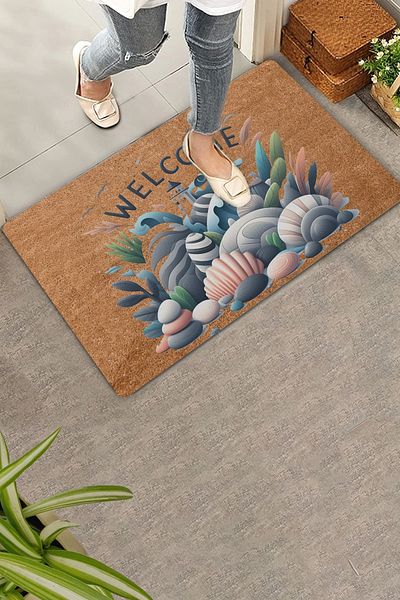 Valerine Life Lighthouse Sea Stones Welcome Door Mat 45x70cm