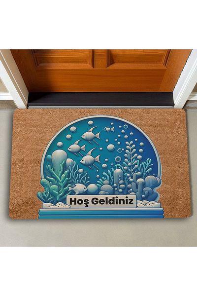 Valerine Life Fishes and Seagrass Welcome Door Mat 45x70cm