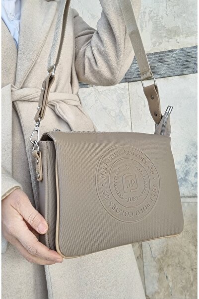 Just Polo حقيبة كتف وحقيبة كروس للنساء من Justpolo لاكوست مكونة من 6 أقسام