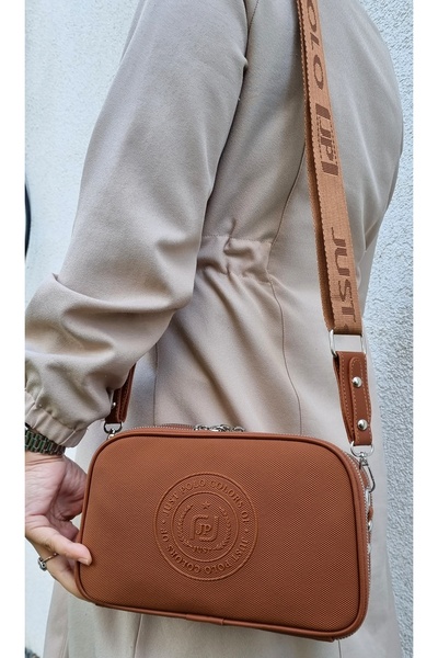 Just Polo حقيبة كتف وحقيبة كروس للنساء من Justpolo لاكوست مكونة من 6 أقسام