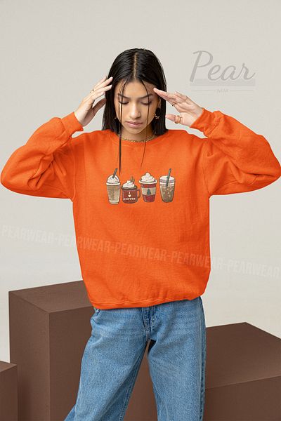 Pear Wear Γυναικεία χριστουγεννιάτικη φούτερ με 3 νήματα με στάμπα καφέ