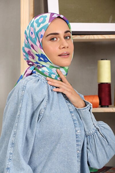 Modakaşmir Шарф з квітковим візерунком з м'якої бавовни Benetton