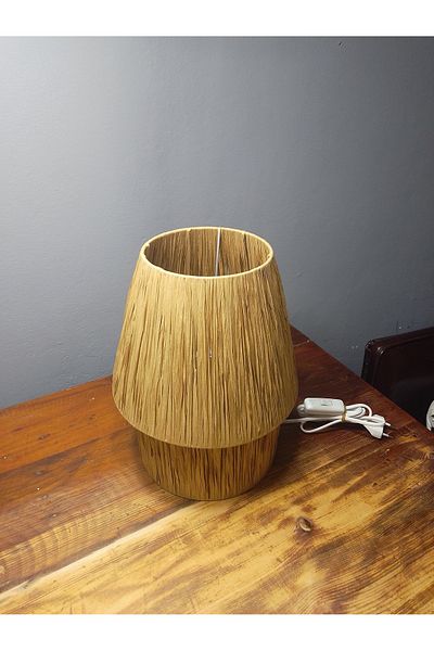 poplinhome MACROME LAMP SHADE Raffia Mushroom Model Hat