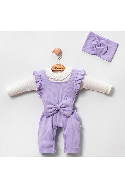 miniyou Baby Collar Lace Cotton Hospital Release Newborn Salopet Jumpsuit Set My-1058MC