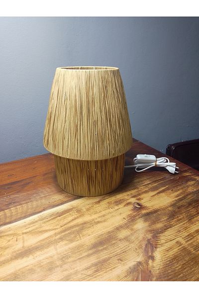 poplinhome MACROME LAMP SHADE Raffia Mushroom Model Hat