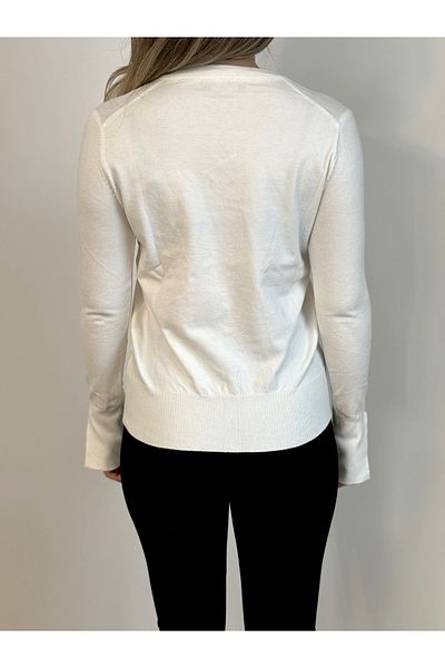 BARLEY Premium Quality V-Neck Viscose Knitwear with Sleeve Detail