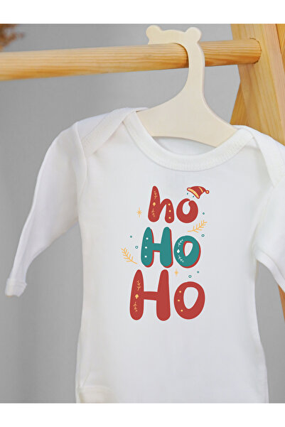 Lotus Baby Long Sleeve 100% Cotton HO HO HO Designed Baby Bodysuit