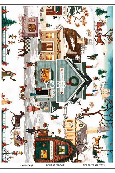 LİNEART ورق تزيين نحاسي بنمط عيد الميلاد رقم: YILBAŞ333 - 29X42 سم