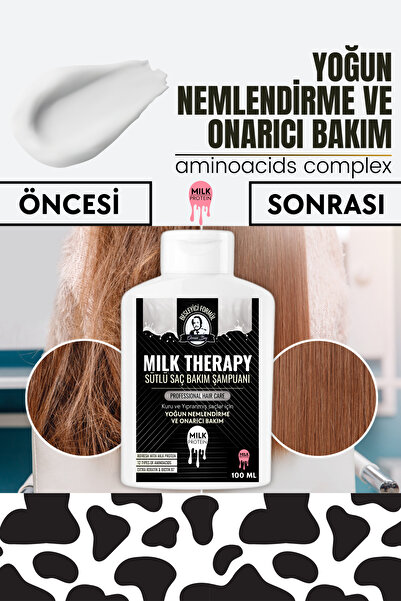 Özcan Bey Profosyonel Milk Protein Sütlü Saç Bakım Şampuanı Seyehat İçin Çanta Boyu Onarıcı Şampuan 100 ml