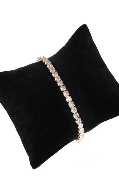 Serelia Zircon Stone Round Model Waterway Gold Bracelet 4 Mm