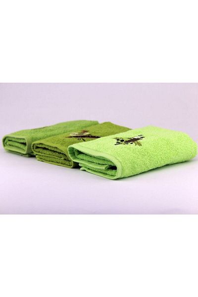 Çeştepe 3-Piece Cotton Embroidered Hand and Face Towel Set 40x60 Boxed
