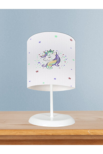 BAMBAŞKA MODA غرفة الأطفال والرضع عاكس الضوء الأبيض الملون بنمط وحيد القرن